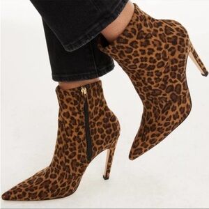 Good American Leopard Heeled Boots